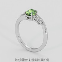 0.99 Ct. Yellowish Green Sapphire Ring, 10K White Gold 2