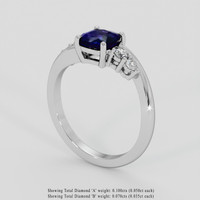 1.19 Ct. Blue Sapphire Ring, 10K White Gold 2