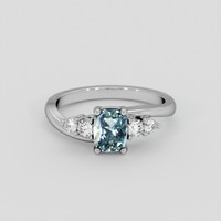 1.12 Ct. Greenish Blue Sapphire Ring, 10K White Gold 1