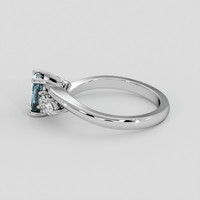 1.12 Ct. Greenish Blue Sapphire Ring, 10K White Gold 4