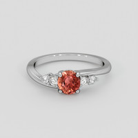 0.87 Ct. Padparadscha Sapphire Ring, 10K White Gold 1