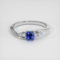 0.79 Ct. Blue Sapphire Ring, 10K White Gold 1