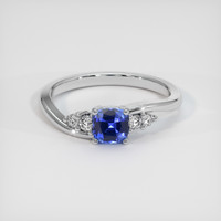 0.81 Ct. Blue Sapphire Ring, 10K White Gold 1