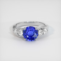 2.65 Ct. Blue Sapphire Ring, 14K White Gold 1