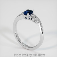 0.98 Ct. Sapphire Ring, 14K White Gold 2