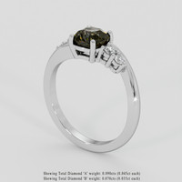 1.34 Ct. Alexandrite Ring, 14K White Gold 2
