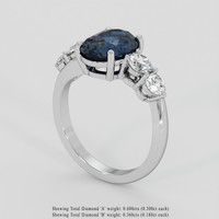 3.07 Ct. Blue Cobalt Spinel Ring, 14K White Gold 2
