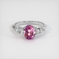 2.40 Ct. Purplish Pink Sapphire Ring, 14K White Gold 1