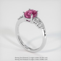 2.40 Ct. Purplish Pink Sapphire Ring, 14K White Gold 2