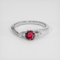 0.51 Ct. Ruby Ring, 14K White Gold 1