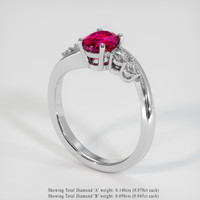 1.28 Ct. Ruby Ring, 14K White Gold 2