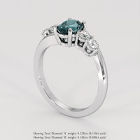 1.36 Ct. Greenish Blue Sapphire Ring, 14K White Gold 2