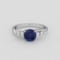 1.27 Ct. Purplish Blue Sapphire Ring, 14K White Gold 1
