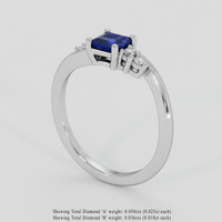 0.53 Ct. Blue Sapphire Ring, 14K White Gold 2