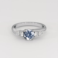 1.31 Ct. Greyish Blue Sapphire Ring, 14K White Gold 1