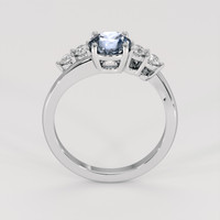 1.31 Ct. Greyish Blue Sapphire Ring, 14K White Gold 3