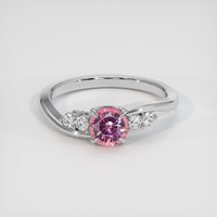 1.15 Ct. Padparadscha Sapphire Ring, 14K White Gold 1