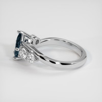 1.23 Ct. Greenish Blue Sapphire Ring, 14K White Gold 4