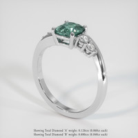 1.57 Ct. Greenish Blue Sapphire Ring, 14K White Gold 2