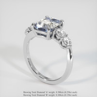 3.07 Ct. Bi Color Sapphire Ring, 14K White Gold 2