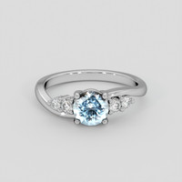 1.03 Ct. Greyish Blue Sapphire Ring, 14K White Gold 1