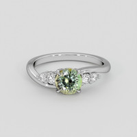 1.16 Ct. Yellowish Green Sapphire Ring, 14K White Gold 1