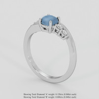 1.60 Ct. Greyish Blue Sapphire Ring, 14K White Gold 2