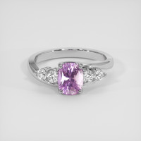 1.59 Ct. Pinkish Purple Sapphire Ring, 14K White Gold 1