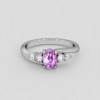 1.45 Ct. Pinkish Purple Sapphire Ring, 14K White Gold 1
