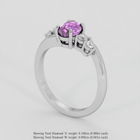 1.45 Ct. Pinkish Purple Sapphire Ring, 14K White Gold 2