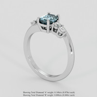 1.12 Ct. Greenish Blue Sapphire Ring, 14K White Gold 2