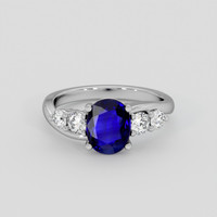 2.21 Ct. Blue Sapphire Ring, 14K White Gold 1