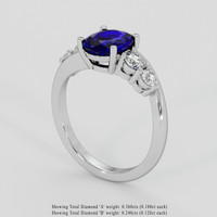 2.21 Ct. Blue Sapphire Ring, 14K White Gold 2