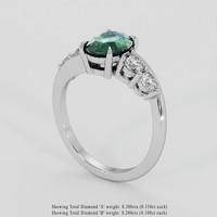 1.52 Ct. Bluish Green Sapphire Ring, 14K White Gold 2