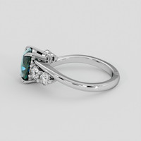 1.52 Ct. Bluish Green Sapphire Ring, 14K White Gold 4