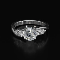 1.38 Ct. Sapphire Ring, 14K White Gold 1