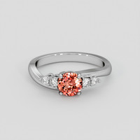 1.07 Ct. Padparadscha Sapphire Ring, 14K White Gold 1