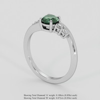 1.01 Ct. Bluish Green Sapphire Ring, 14K White Gold 2