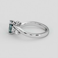 1.16 Ct. Greenish Blue Sapphire Ring, 14K White Gold 4