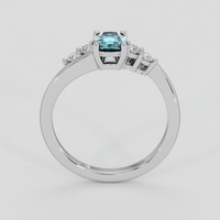 0.72 Ct. Greenish Blue Sapphire Ring, 14K White Gold 3