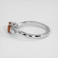 0.83 Ct. Peach Sapphire Ring, 14K White Gold 4
