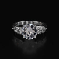 2.91 Ct. White Sapphire Ring, 14K White Gold 1