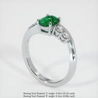 1.16 Ct. Emerald Ring, 18K White Gold 2