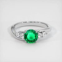 0.93 Ct. Emerald Ring, 18K White Gold 1
