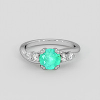 1.03 Ct. Emerald Ring, 18K White Gold 1