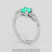 1.03 Ct. Emerald Ring, 18K White Gold 2
