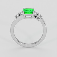 0.77 Ct. Emerald Ring, 18K White Gold 3