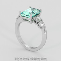 3.42 Ct. Emerald Ring, 18K White Gold 2