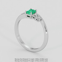 0.57 Ct. Emerald Ring, 18K White Gold 2