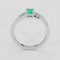 0.57 Ct. Emerald Ring, 18K White Gold 3